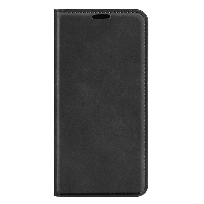 For Samsung Galaxy S25 Case Skin-Touch Leather Wallet Phone Cover - Black