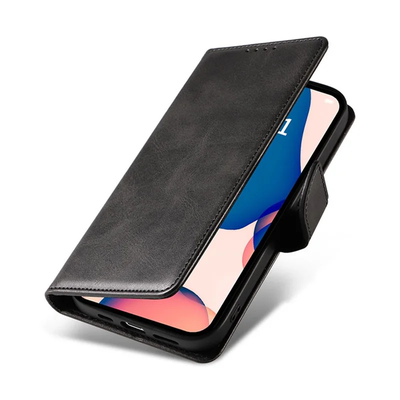 For iPhone 16 Pro Max Case Calf Texture Magnetic Clasp Wallet PU Leather Phone Cover - Rose Gold
