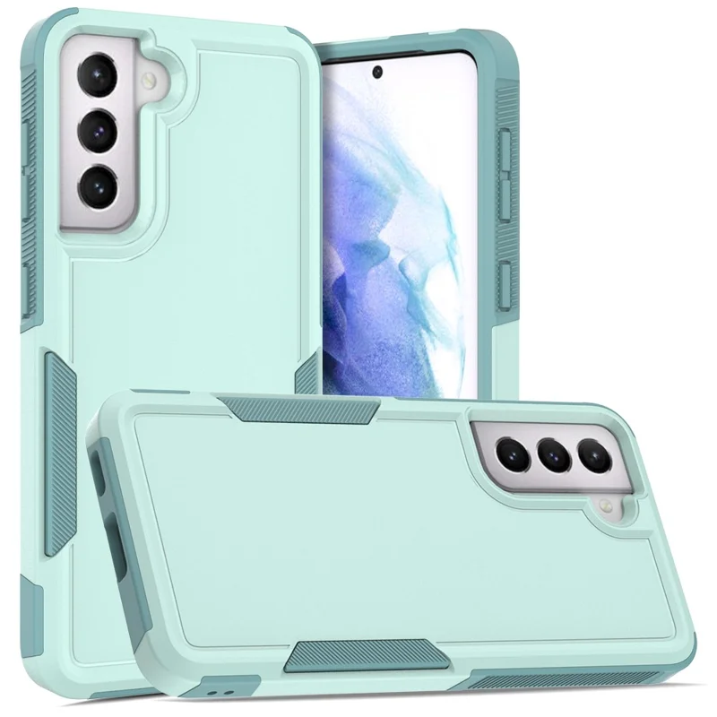 For Samsung Galaxy S21 5G / S21 4G Case 2-in-1 PC+TPU Shockproof Phone Cover - Mint Green