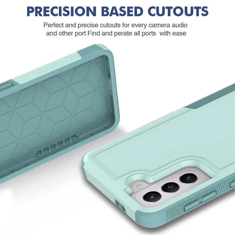 For Samsung Galaxy S21 5G / S21 4G Case 2-in-1 PC+TPU Shockproof Phone Cover - Mint Green