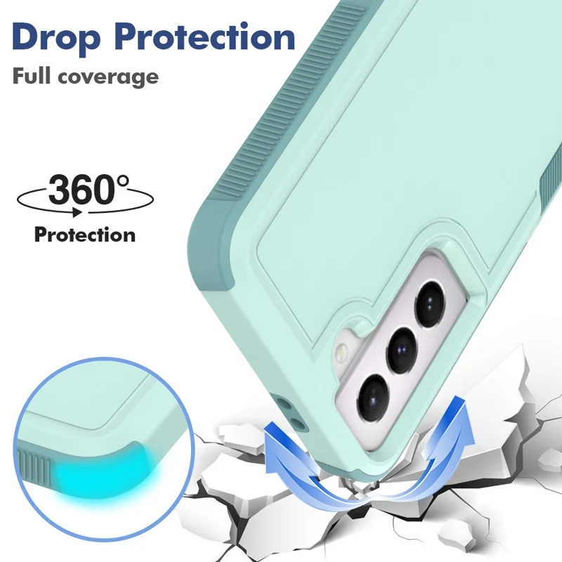 For Samsung Galaxy S21 5G / S21 4G Case 2-in-1 PC+TPU Shockproof Phone Cover - Mint Green