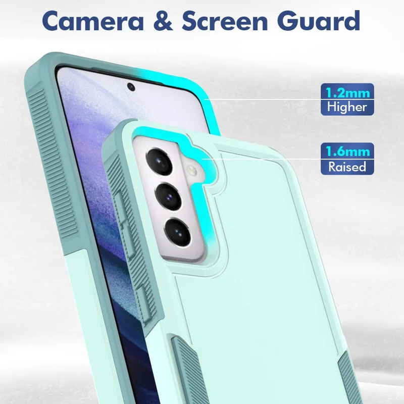 For Samsung Galaxy S21 5G / S21 4G Case 2-in-1 PC+TPU Shockproof Phone Cover - Mint Green