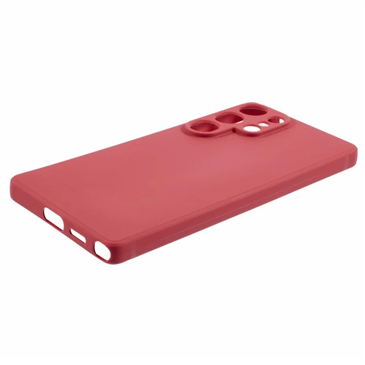 For Samsung Galaxy S25 Ultra Case Precise Cut-Outs Straight Edge TPU Shockproof Phone Cover - Red