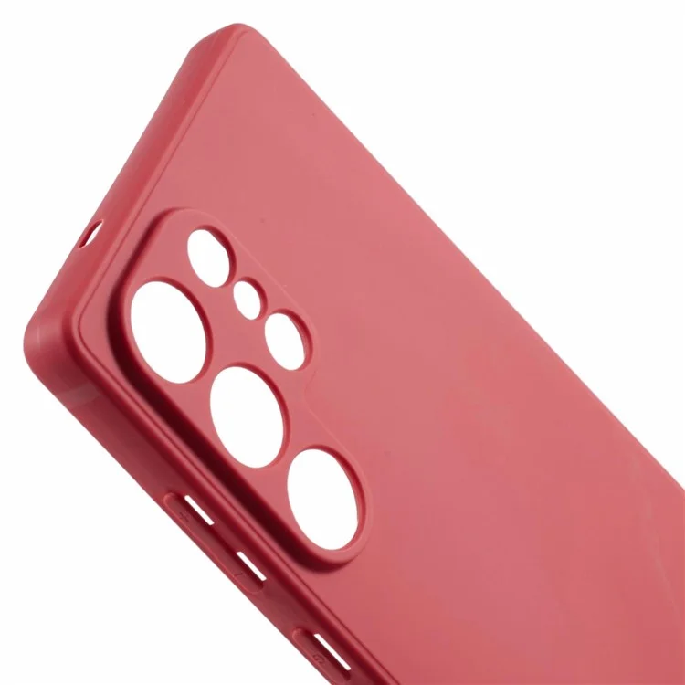For Samsung Galaxy S25 Ultra Case Precise Cut-Outs Straight Edge TPU Shockproof Phone Cover - Red