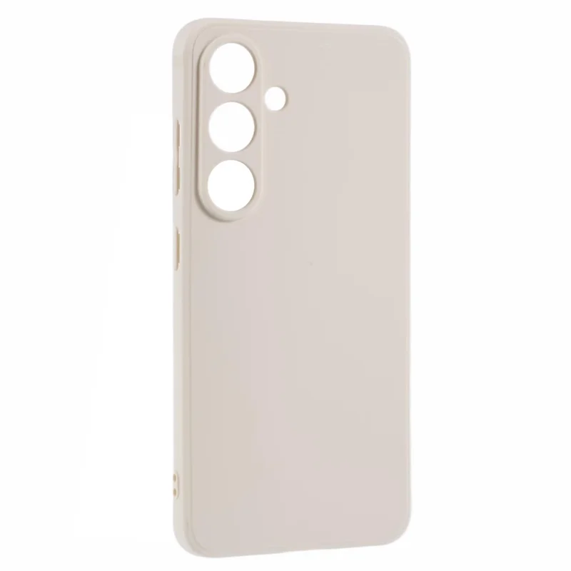 For Samsung Galaxy S25 Case Precise Cut-Outs Straight Edge TPU Shockproof Phone Cover - White