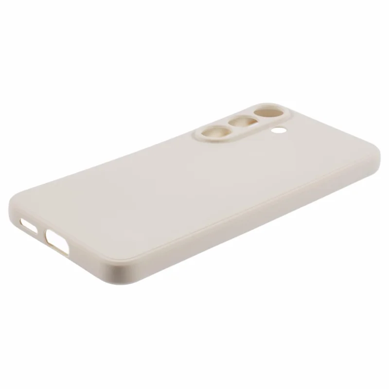 For Samsung Galaxy S25 Case Precise Cut-Outs Straight Edge TPU Shockproof Phone Cover - White
