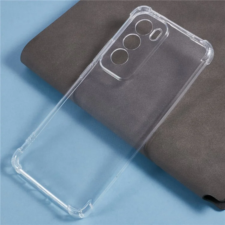 Capa de telefone reforçada com quatro cantos anti-queda e cobertura de TPU transparente para Oppo Reno12 5G (Global)