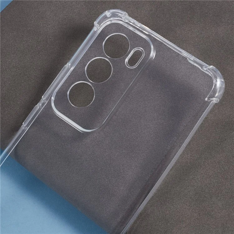 Capa de telefone reforçada com quatro cantos anti-queda e cobertura de TPU transparente para Oppo Reno12 5G (Global)