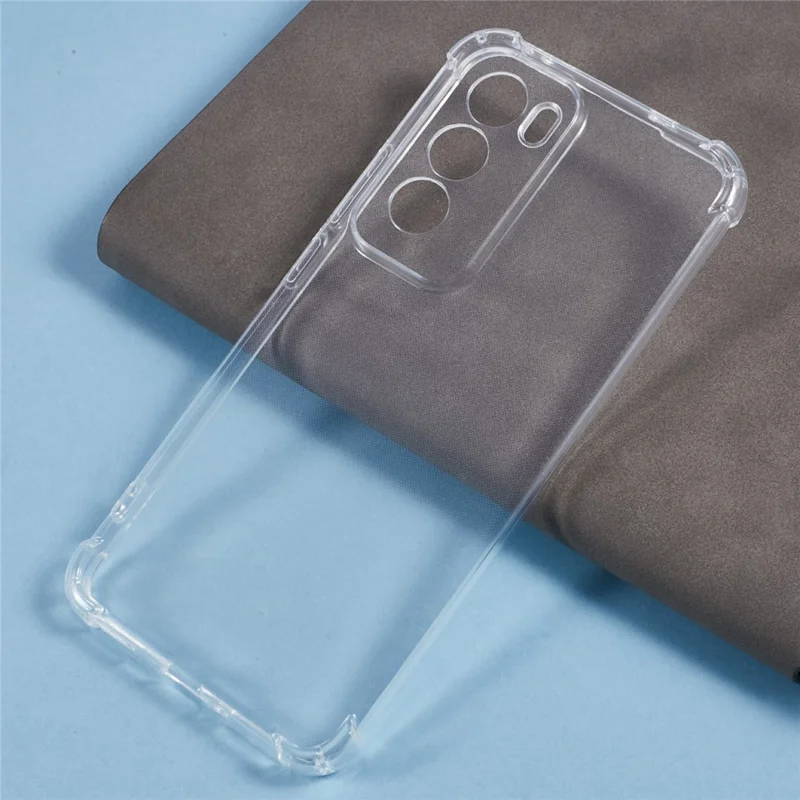 Capa de telefone reforçada com quatro cantos anti-queda e cobertura de TPU transparente para Oppo Reno12 Pro 5G (Global)