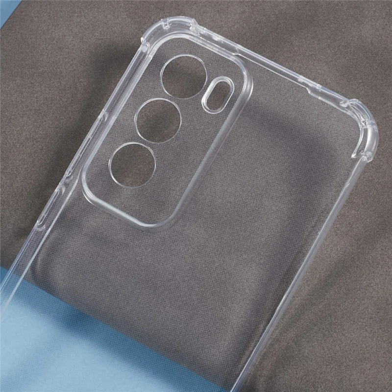 Capa de telefone reforçada com quatro cantos anti-queda e cobertura de TPU transparente para Oppo Reno12 Pro 5G (Global)