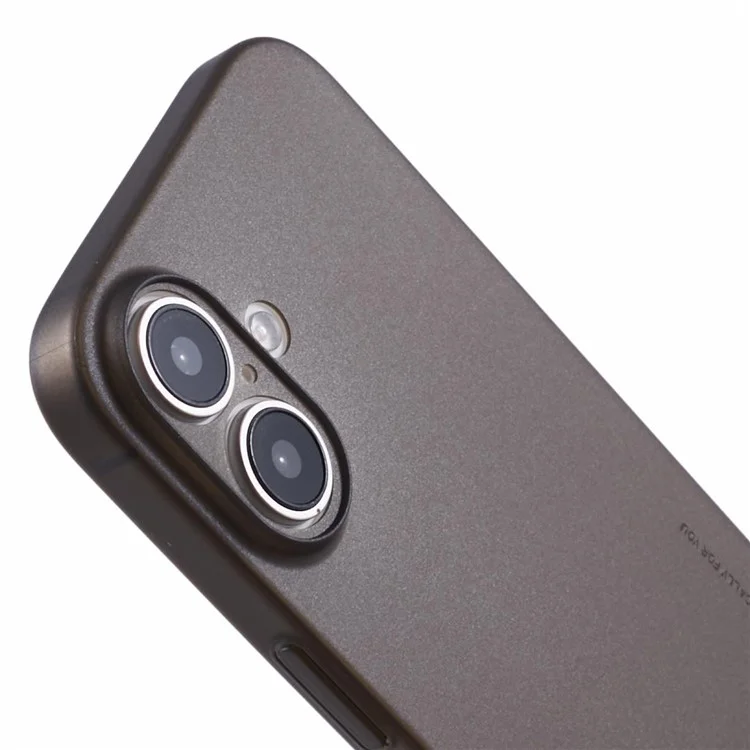 X-LEVEL For iPhone 16 Case Hard PP Matte Phone Cover 0.18mm Ultra-Thin - Transparent Black