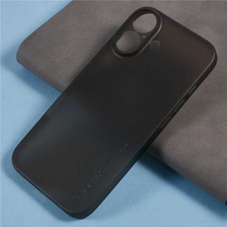 X-LEVEL For iPhone 16 Case Hard PP Matte Phone Cover 0.18mm Ultra-Thin - Transparent Black