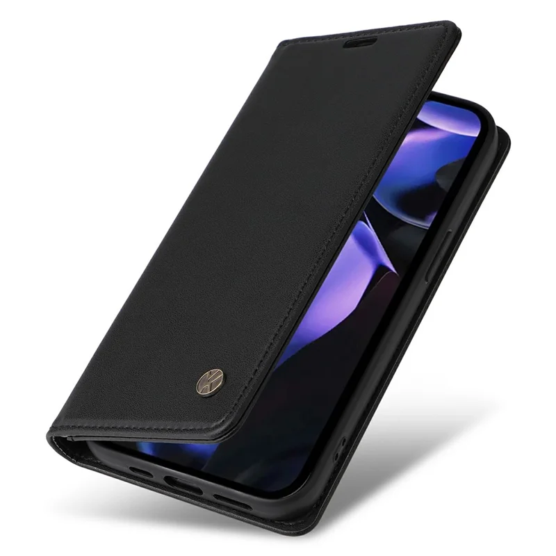 YIKATU YK-001 For Google Pixel 9a Case Stand Leather Phone Cover Strong Magnetic Closure - Black