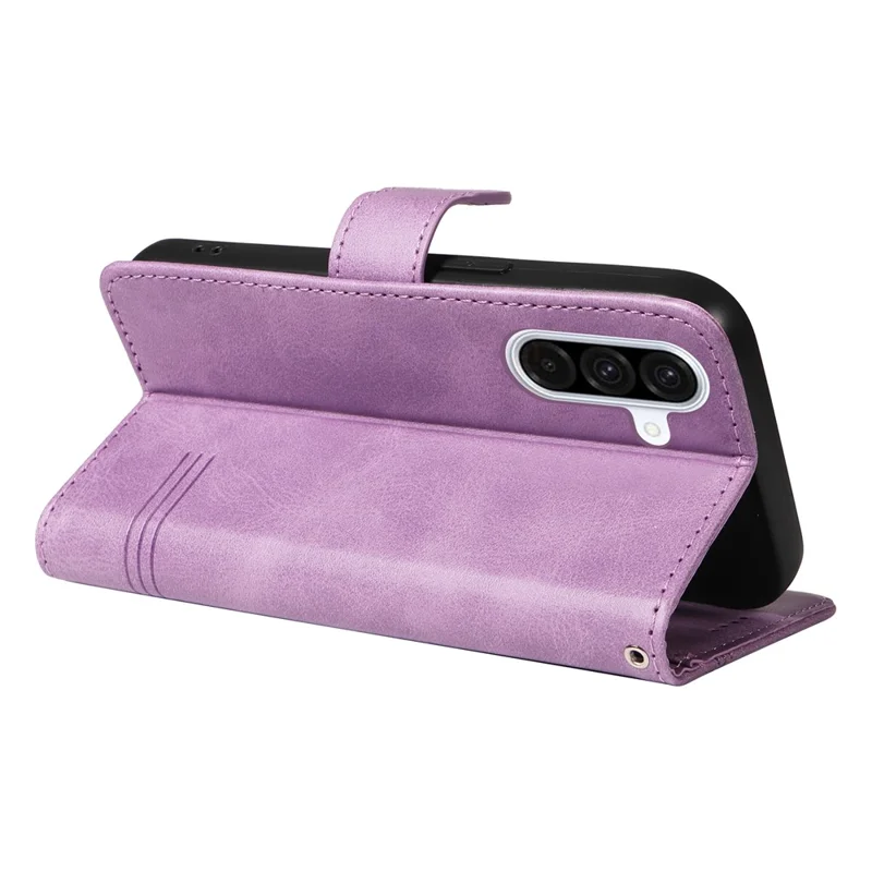For Samsung Galaxy A36 5G / A56 5G Case Flip Wallet T-Shape Lines Leather Phone Cover - Light Purple