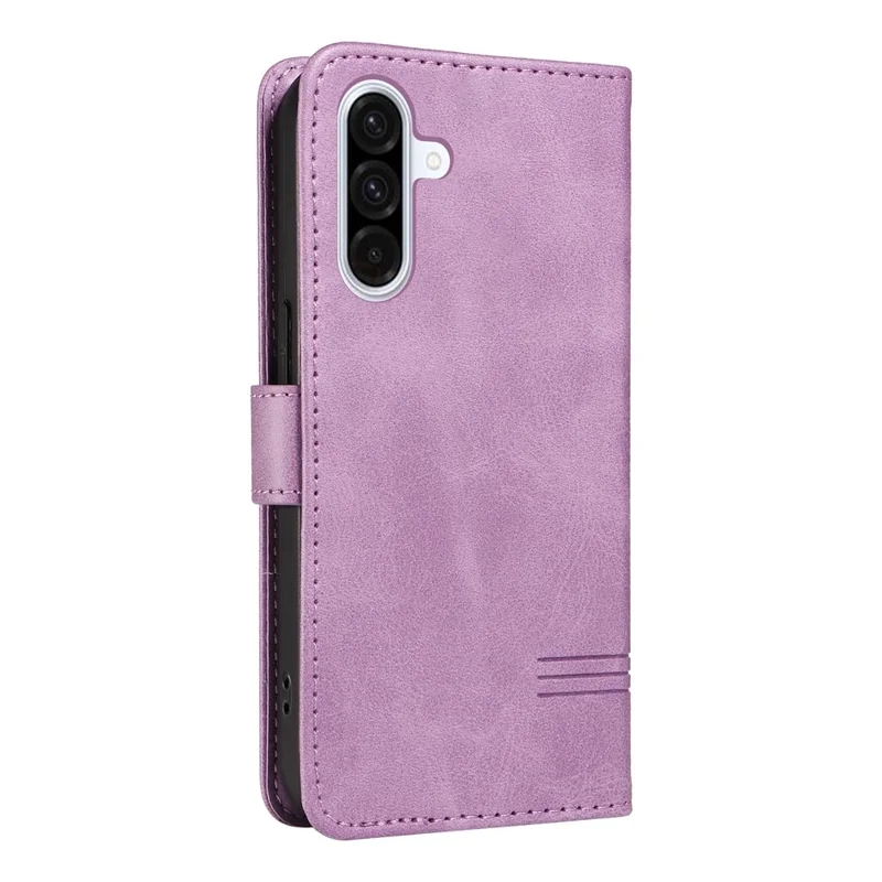 For Samsung Galaxy A36 5G / A56 5G Case Flip Wallet T-Shape Lines Leather Phone Cover - Light Purple
