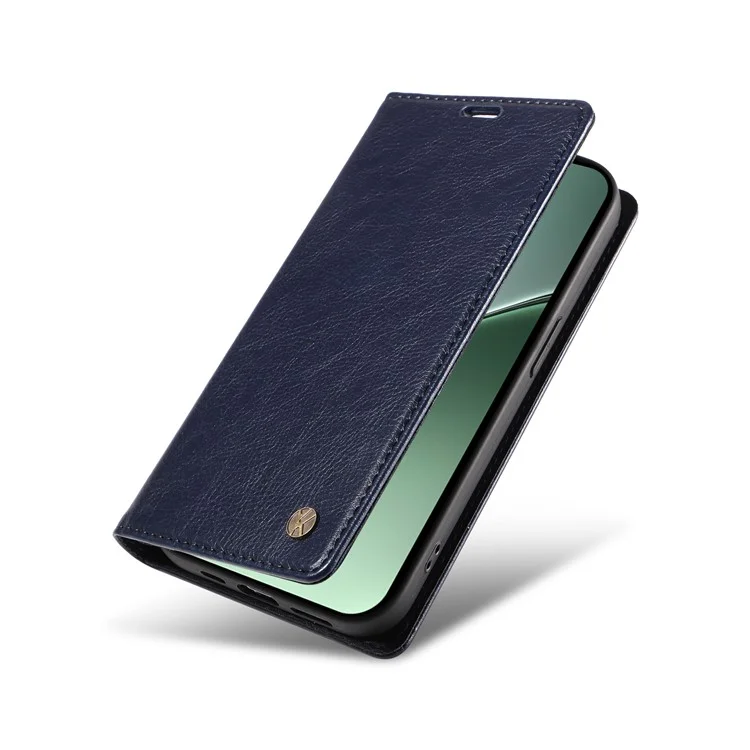 Custodia YIKATU YK-006 per Xiaomi 15 Pro, chiusura magnetica, cover in pelle con texture a grana di litchi - Blu navy