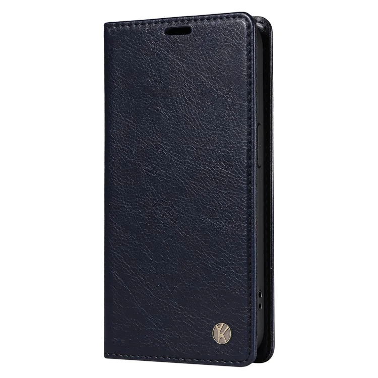 Custodia YIKATU YK-006 per Xiaomi 15 Pro, chiusura magnetica, cover in pelle con texture a grana di litchi - Blu navy
