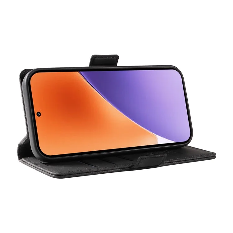 Чехол-кошелек YIKATU YK-005 для Xiaomi 15, кожаный, с тактильным ощущением - черный