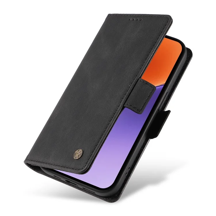 Чехол-кошелек YIKATU YK-005 для Xiaomi 15, кожаный, с тактильным ощущением - черный