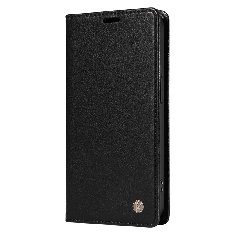 YIKATU YK-006 til Xiaomi 15 Taske med Magnetlukning Læder Telefonbeskyttelse med Litchi-tekstur - Sort