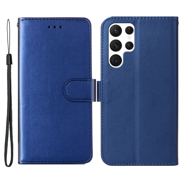 For Samsung Galaxy S25 Ultra Case with Card Holder PU Leather Flip Wallet Phone Cover - Blue