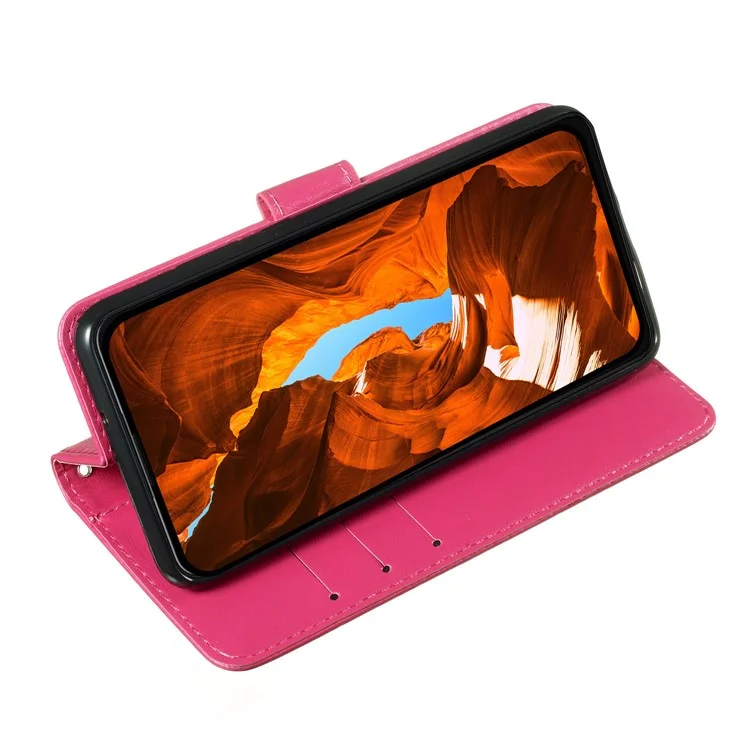 For Honor X7c 4G / Honor 200 Smart 5G Case with Card Holder PU Leather Flip Wallet Phone Cover - Rose
