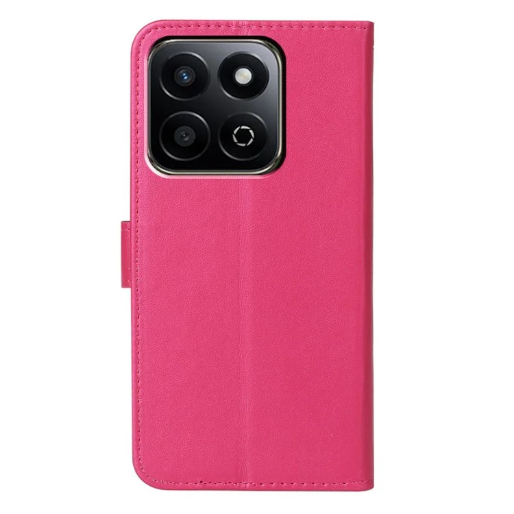 For Honor X7c 4G / Honor 200 Smart 5G Case with Card Holder PU Leather Flip Wallet Phone Cover - Rose
