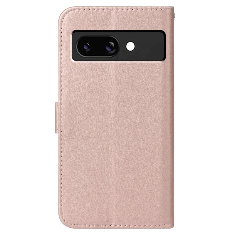 Capa para Google Pixel 9a com porta-cartões em couro sintético flip wallet - Rose Gold