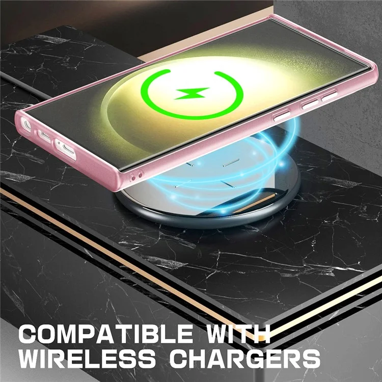 For Samsung Galaxy S24 Ultra Magnetic Case Kickstand TPU + PC Phone Back Cover - Pink