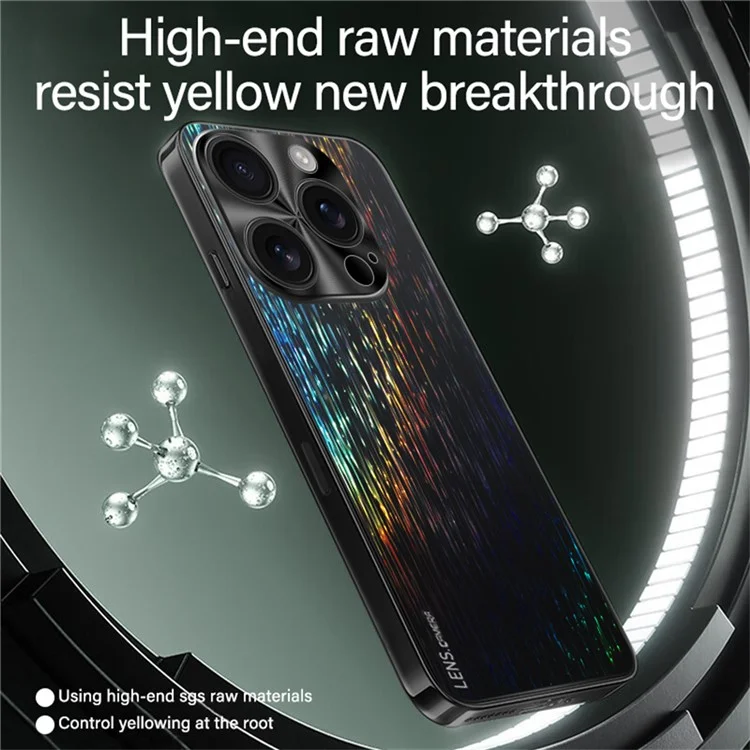 For iPhone 16 Pro Back Cover Dazzling Color Style Shockproof Phone Case - Black