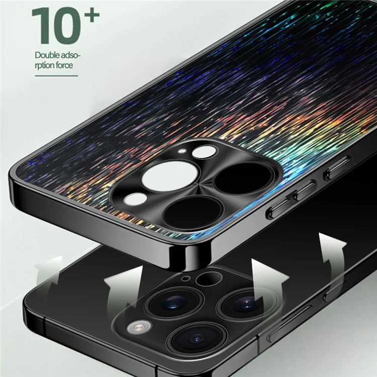 For iPhone 16 Pro Back Cover Dazzling Color Style Shockproof Phone Case - Black