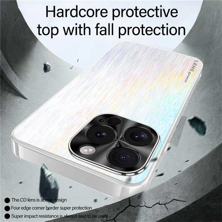 For iPhone 16 Pro Back Cover Dazzling Color Style Shockproof Phone Case - Black