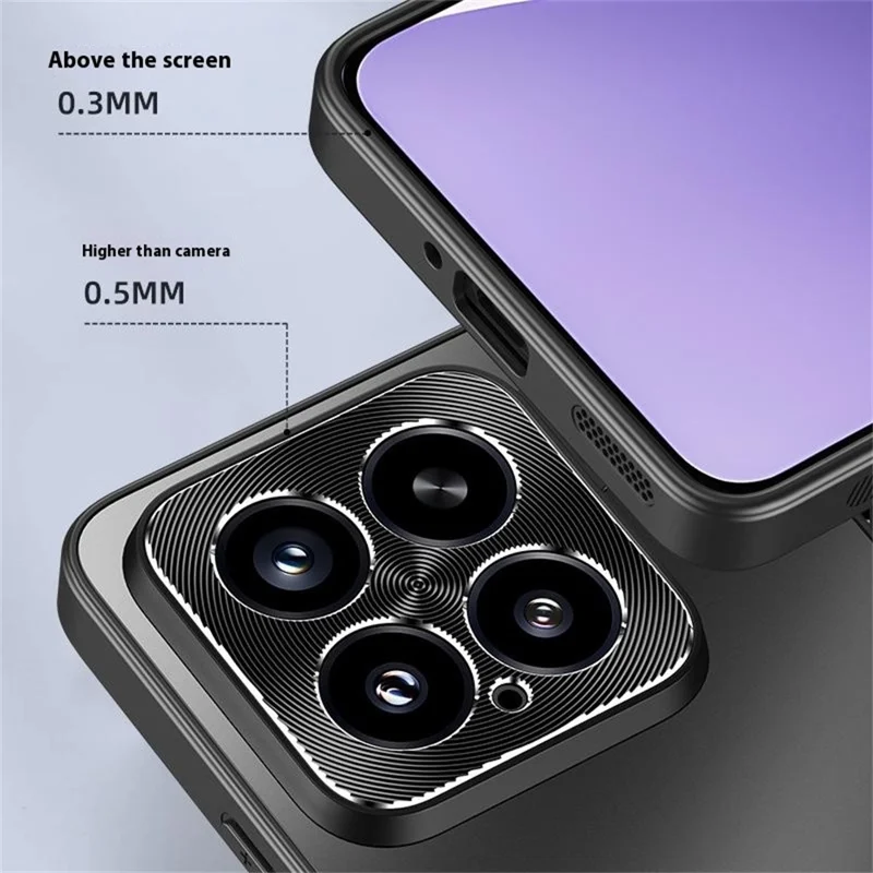 For Xiaomi 15 Case CD Veins PC+TPU Anti-Slip Phone Back Cover - Black