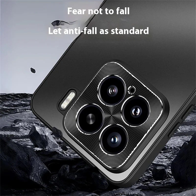 For Xiaomi 15 Case CD Veins PC+TPU Anti-Slip Phone Back Cover - Black