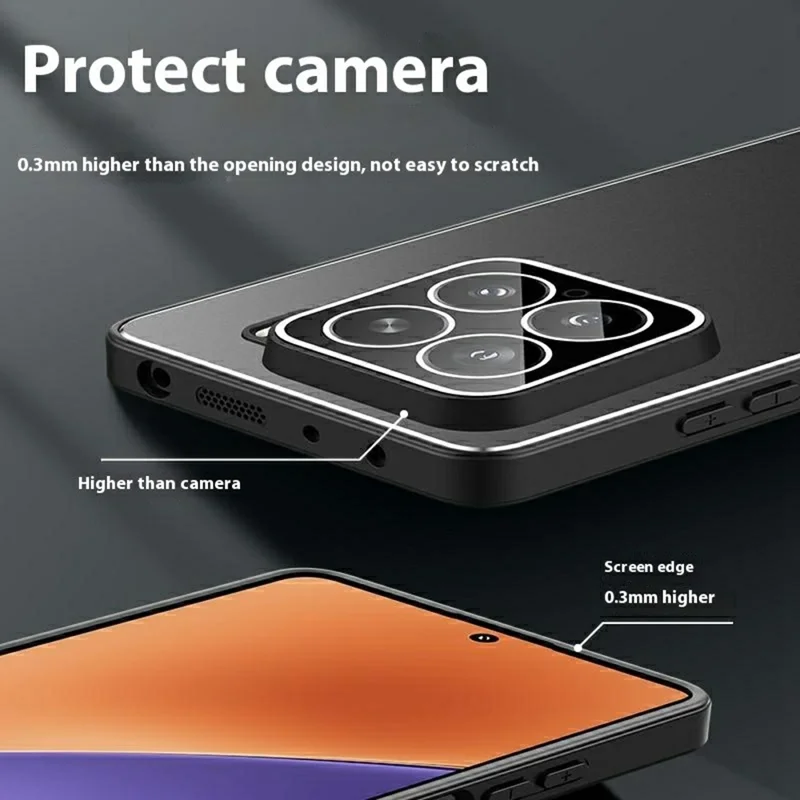 For Xiaomi 15 Pro Case PC+TPU Matte Back Phone Cover with Lens Film - Black