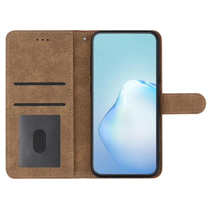 For Samsung Galaxy A36 5G Case Flip Leather Retro Phone Cover Lines Imprinted - Brown