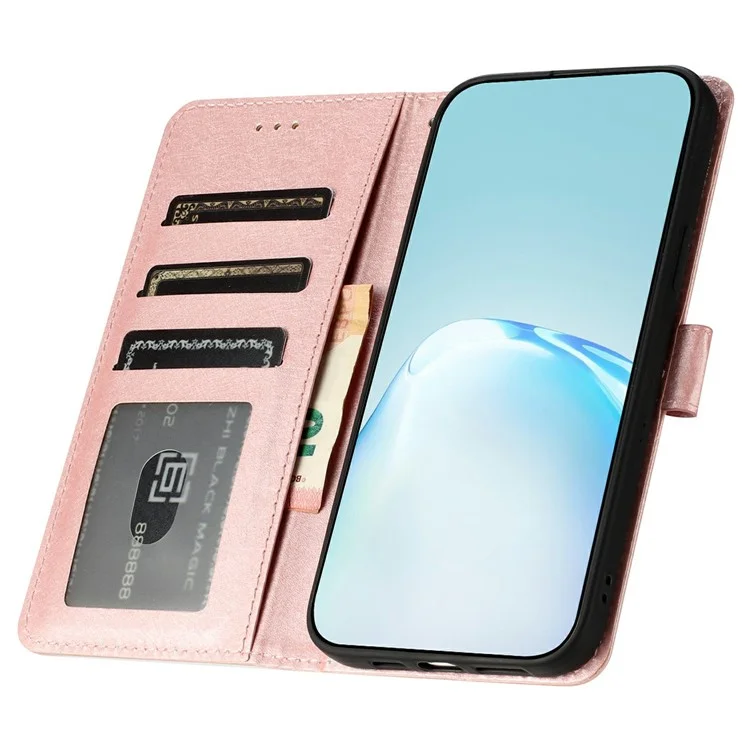 Für OnePlus 13 Wallet Case Leder Folio Handyhülle mit Magnetverschluss - Roségold