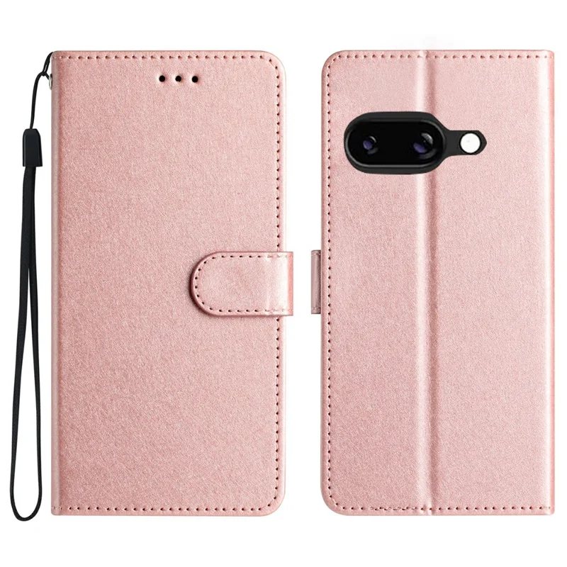 For Google Pixel 9a Wallet Case Leather Folio Phone Cover Magnetic Clasp - Rose Gold