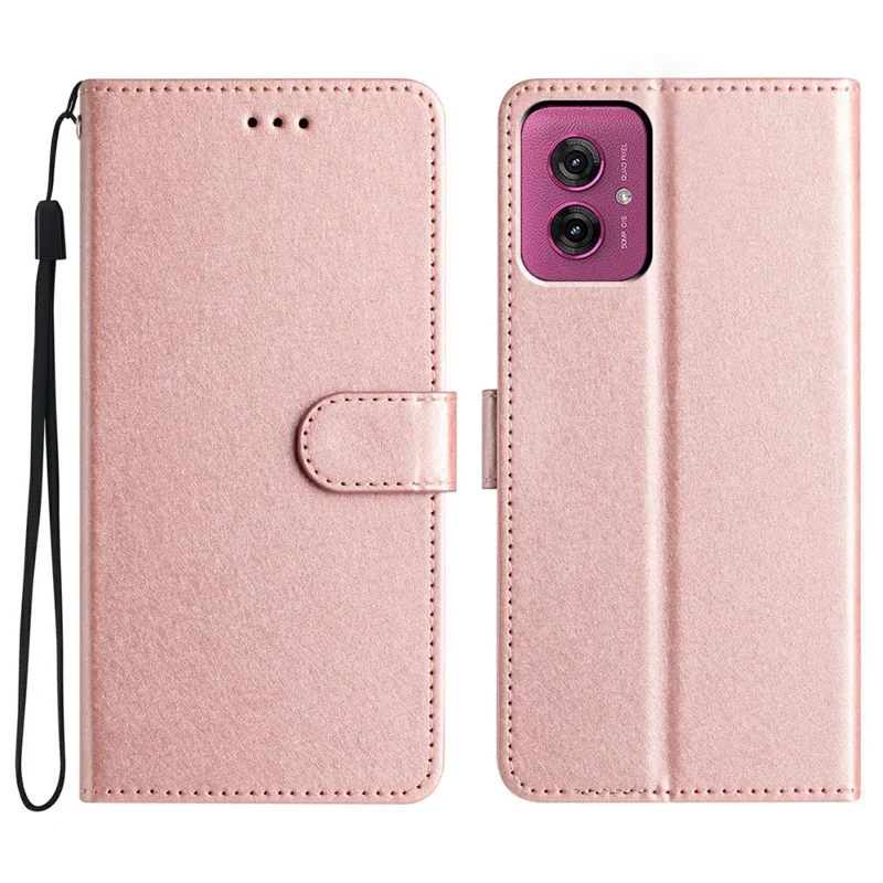 For Motorola Moto G55 5G Wallet Case Leather Folio Phone Cover Magnetic Clasp - Rose Gold