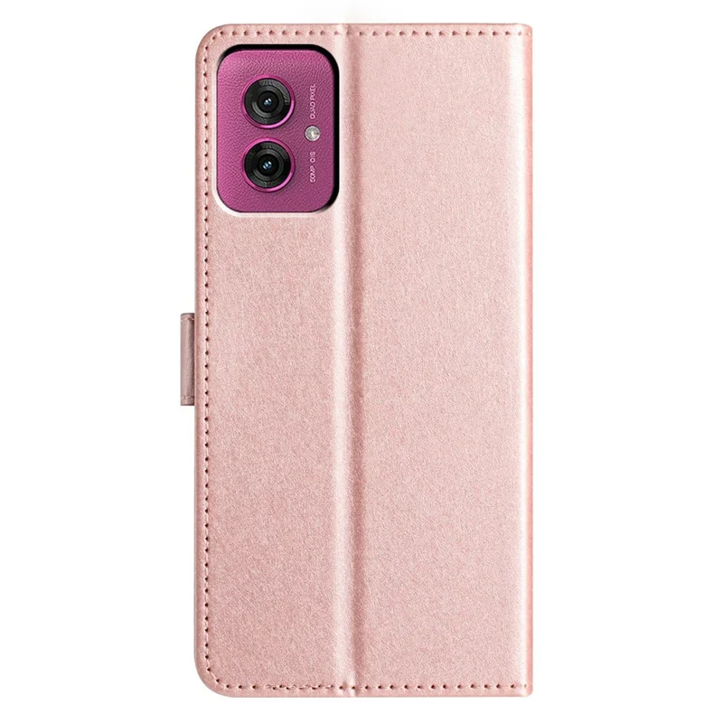 For Motorola Moto G55 5G Wallet Case Leather Folio Phone Cover Magnetic Clasp - Rose Gold