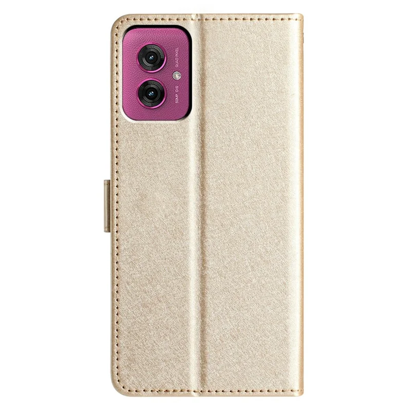 For Motorola Moto G55 5G Wallet Case Leather Folio Phone Cover Magnetic Clasp - Gold