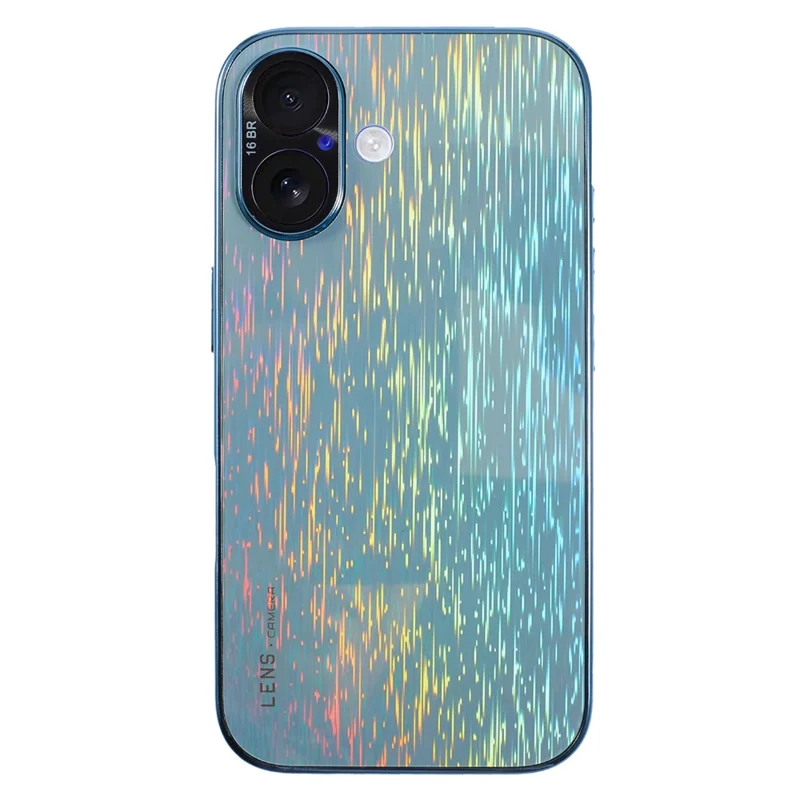 Funda de teléfono colorida ultra delgada a prueba de golpes para iPhone 16 Plus, cubierta trasera de PC dura - Azul cielo