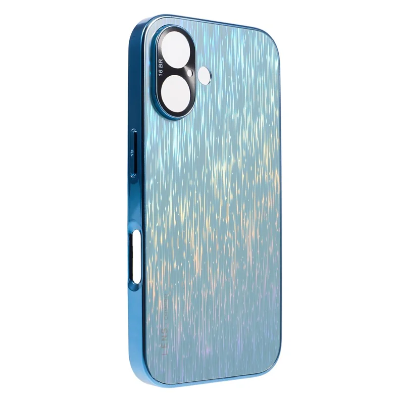 Funda de teléfono colorida ultra delgada a prueba de golpes para iPhone 16 Plus, cubierta trasera de PC dura - Azul cielo