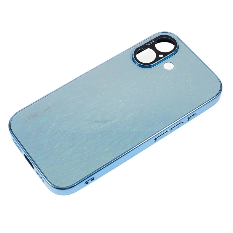 Funda de teléfono colorida ultra delgada a prueba de golpes para iPhone 16 Plus, cubierta trasera de PC dura - Azul cielo
