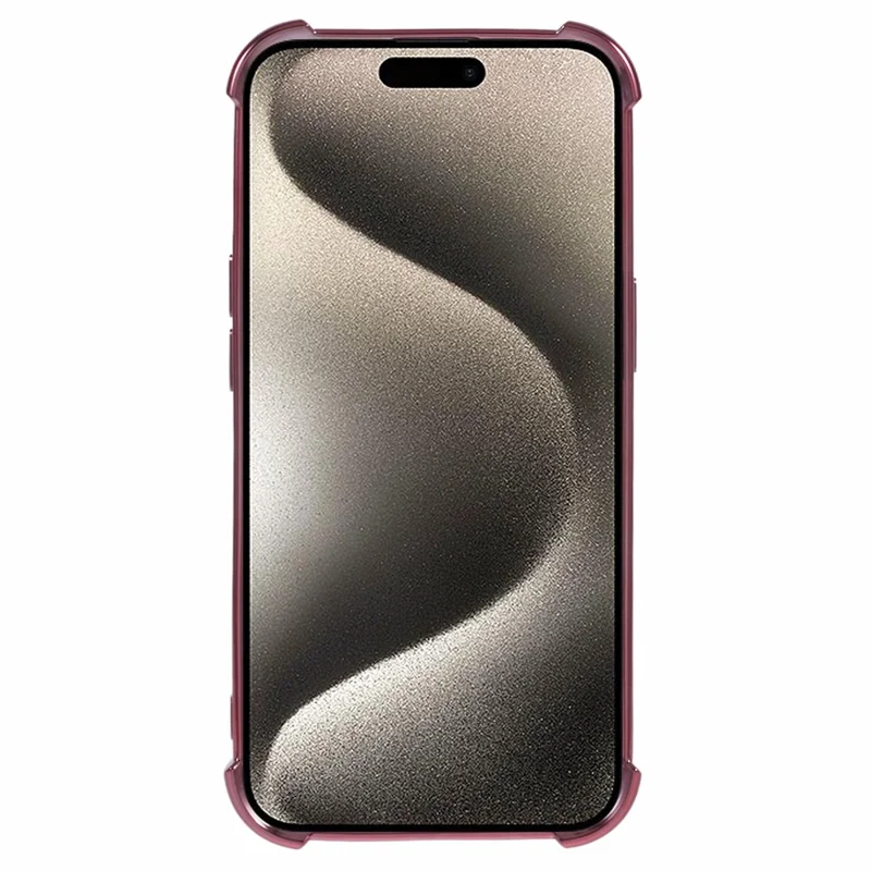 For iPhone 15 Case Reinforced Corners TPU Clear Back Cover - Pink