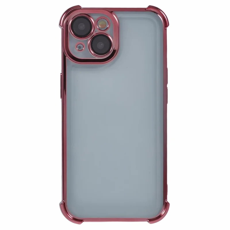 For iPhone 15 Case Reinforced Corners TPU Clear Back Cover - Pink