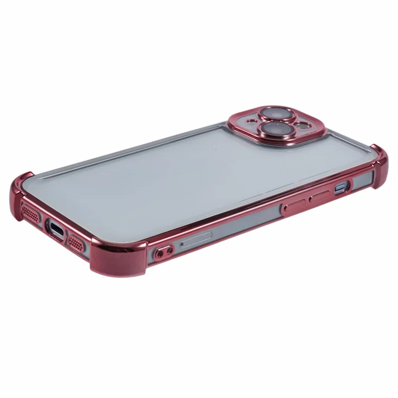 For iPhone 15 Case Reinforced Corners TPU Clear Back Cover - Pink