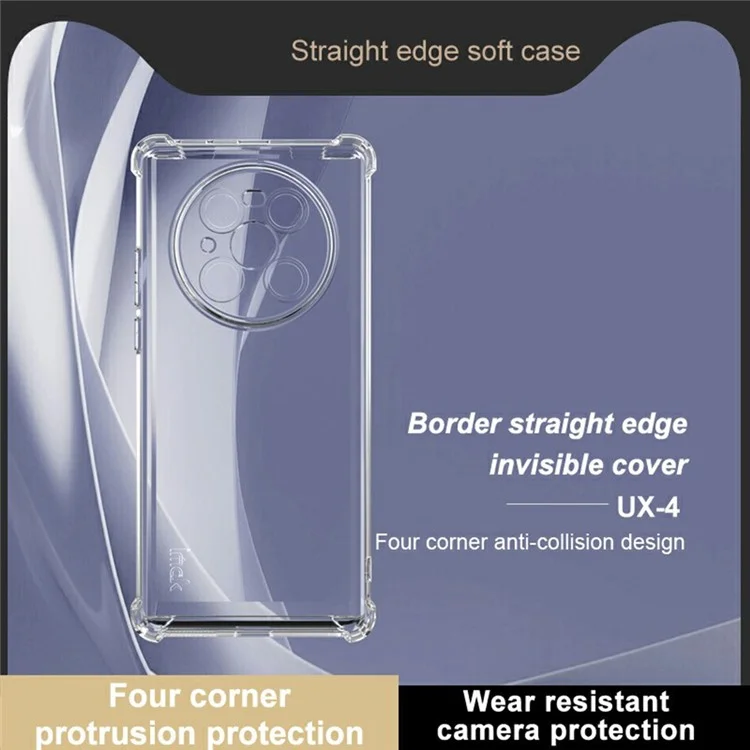 Coque de téléphone transparente IMAK UX-4 Series pour Huawei Mate 40 Pro 5G, avec protection des quatre coins en TPU antichoc.