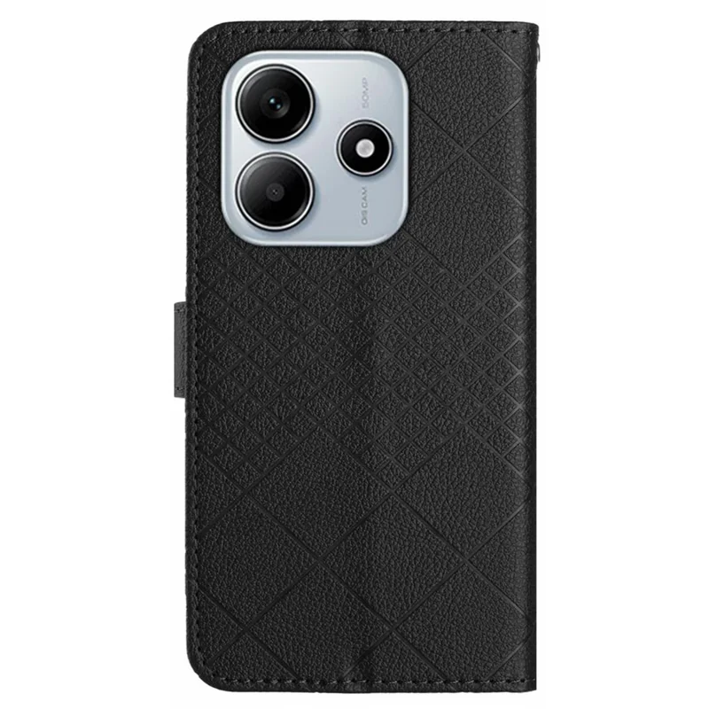 HT06 Voor Xiaomi Redmi Note 14 5G Portefeuille Telefoonhoesje met Afbeelding PU Leer Flip Folio Cover - Zwart