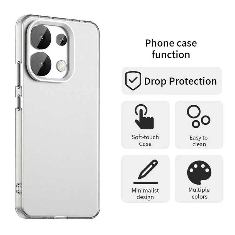 Protective Case for Xiaomi Redmi Note 13 4G Phone Back Cover - White